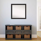 Miroir mural étroit Amanti Art de 76,2 cm x 76,2 cm non biseauté, couleur expresso
