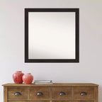 Miroir mural étroit Amanti Art de 76,2 cm x 76,2 cm non biseauté, couleur expresso