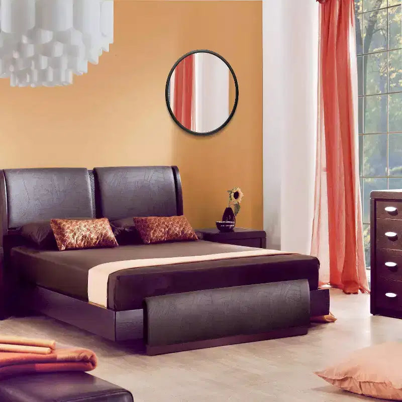 Miroir mural Nera noir de 22 po - Infinity Instruments : Style moderne, cadre en plastique, aucun assemblage, fixation murale