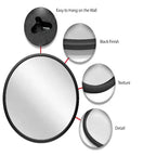 Miroir mural Nera noir de 22 po - Infinity Instruments : Style moderne, cadre en plastique, aucun assemblage, fixation murale