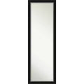 17" x 51" Non-Beveled Eva Black Silver Narrow Full Length on The Door Mirror - Amanti Art