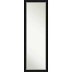 17" x 51" Non-Beveled Eva Black Silver Narrow Full Length on The Door Mirror - Amanti Art