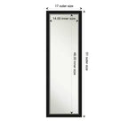 Miroir Amanti Art de 17 po x 51 po, sans biseau, en EVA noir et argent, étroit et pleine longueur, à accrocher à la porte