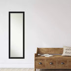 Miroir Amanti Art de 17 po x 51 po, sans biseau, en EVA noir et argent, étroit et pleine longueur, à accrocher à la porte