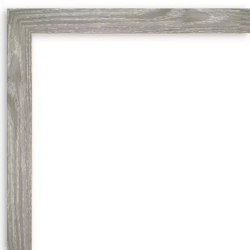 Miroir mural carré 41 po x 30 po non biseauté, gris colombe délavé - Amanti Art