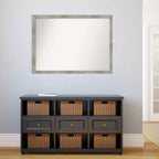 Miroir mural carré 41 po x 30 po non biseauté, gris colombe délavé - Amanti Art