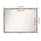 Miroir mural carré 41 po x 30 po non biseauté, gris colombe délavé - Amanti Art