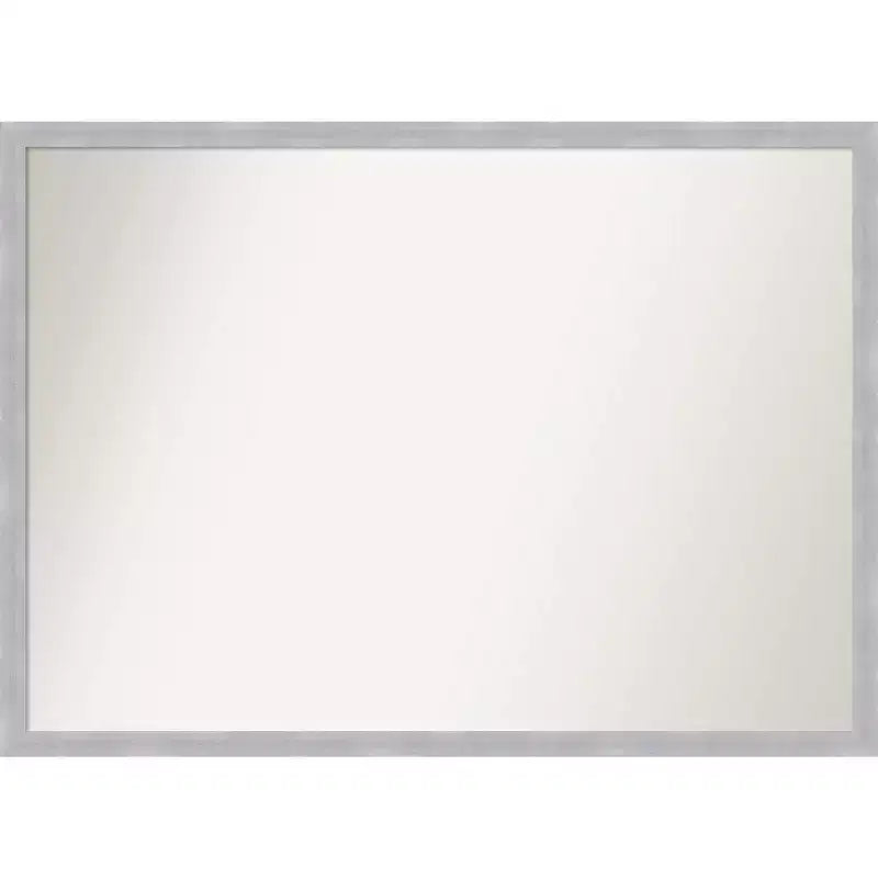 40" x 29" Non-Beveled Grace Brushed Nickel Narrow Wall Mirror - Amanti Art: Modern Rectangle, Polystyrene Frame