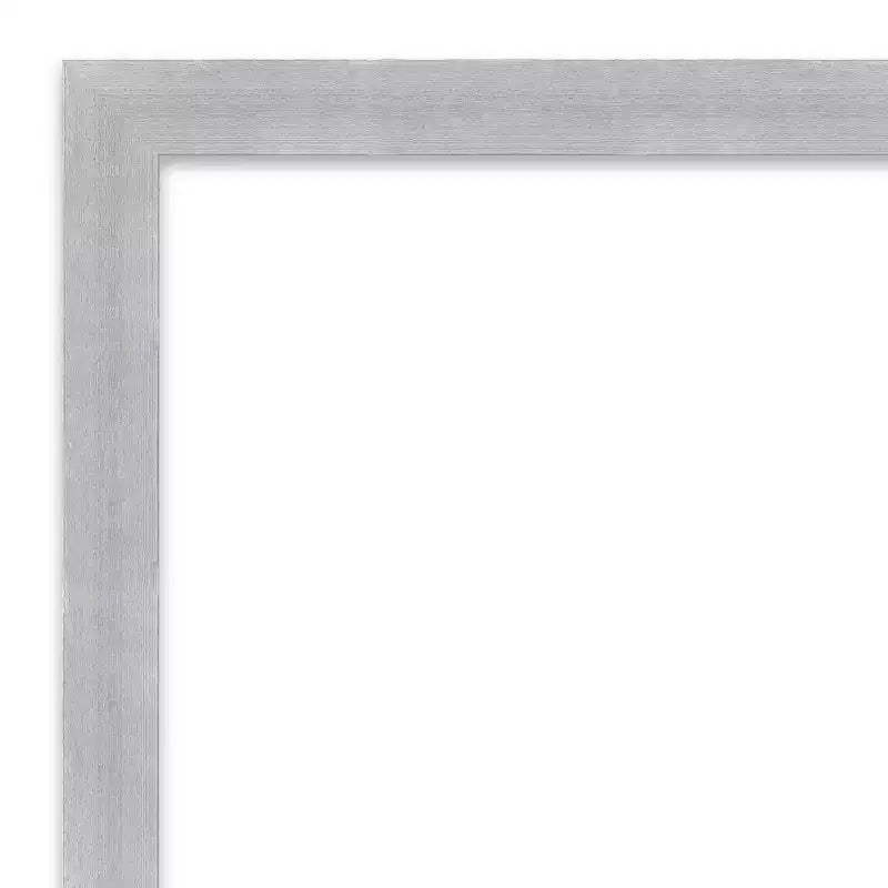 Miroir mural étroit Grace 40 po x 29 po, non biseauté, en nickel brossé - Amanti Art : Rectangle moderne, cadre en polystyrène