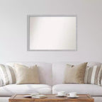 Miroir mural étroit Grace 40 po x 29 po, non biseauté, en nickel brossé - Amanti Art : Rectangle moderne, cadre en polystyrène