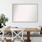 Miroir mural étroit Grace 40 po x 29 po, non biseauté, en nickel brossé - Amanti Art : Rectangle moderne, cadre en polystyrène