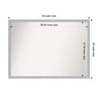 Miroir mural étroit Grace 40 po x 29 po, non biseauté, en nickel brossé - Amanti Art : Rectangle moderne, cadre en polystyrène