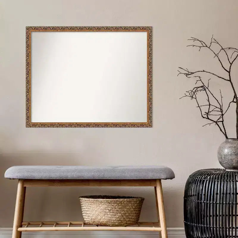 Miroir mural en bois de 76,2 x 61 cm, non biseauté, en bronze antique - Amanti Art