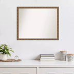 Miroir mural en bois de 76,2 x 61 cm, non biseauté, en bronze antique - Amanti Art