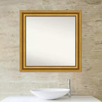Miroir mural de salon non biseauté Amanti Art de 32 po x 32 po avec cadre en polystyrène