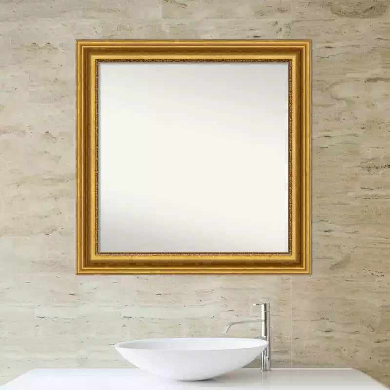 Miroir mural de salon non biseauté Amanti Art de 32 po x 32 po avec cadre en polystyrène
