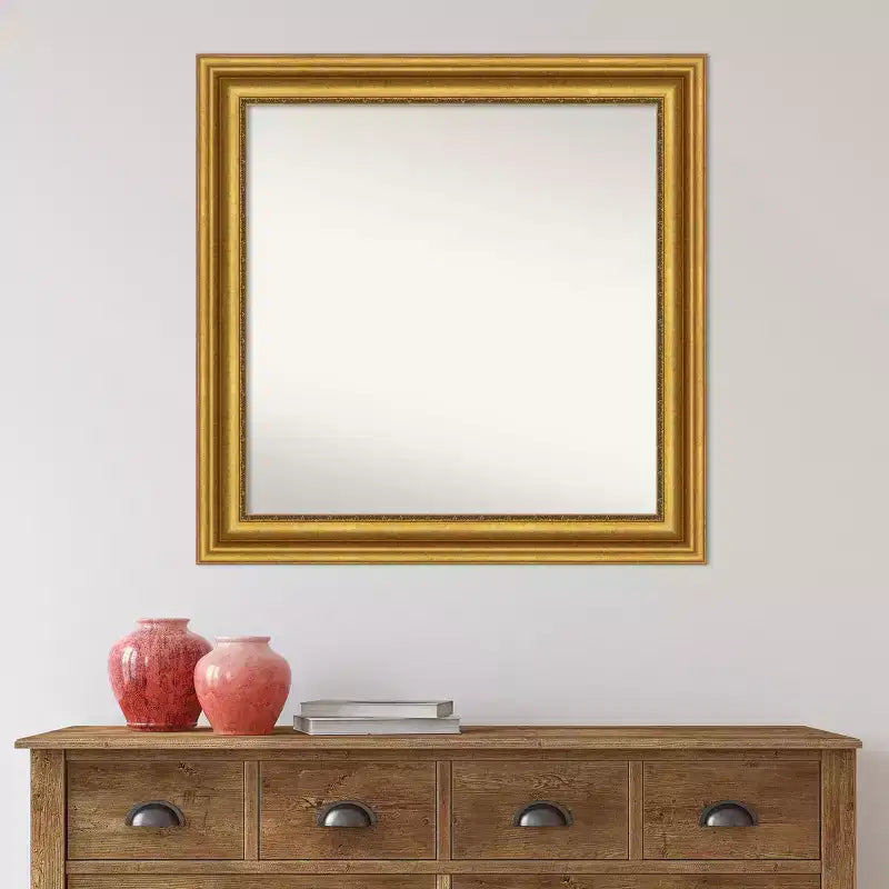 Miroir mural de salon non biseauté Amanti Art de 32 po x 32 po avec cadre en polystyrène