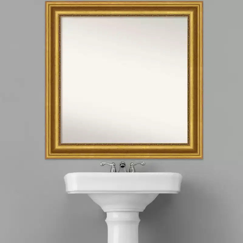 Miroir mural de salon non biseauté Amanti Art de 32 po x 32 po avec cadre en polystyrène