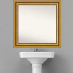 Miroir mural de salon non biseauté Amanti Art de 32 po x 32 po avec cadre en polystyrène