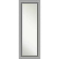 Amanti Art 20" x 54" Non-Beveled Peak Polished Nickel Full Length on The Door Mirror : Includes Mounting Hardware, Rectangle Shape