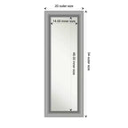Miroir pleine longueur Amanti Art 20" x 54" en nickel poli sans biseau à suspendre à la porte : quincaillerie de montage incluse, forme rectangulaire