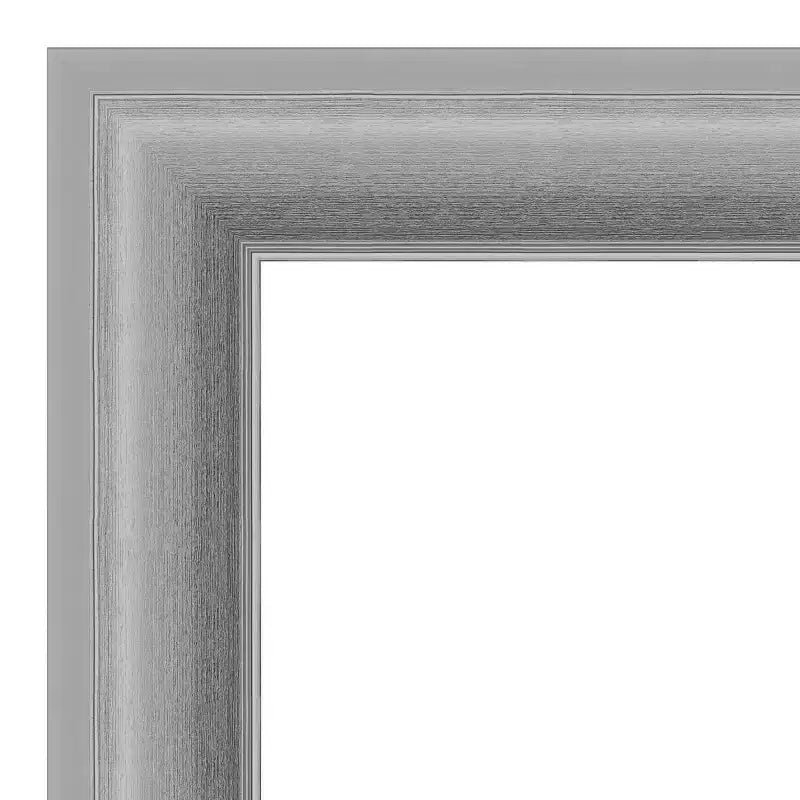 Miroir pleine longueur Amanti Art 20" x 54" en nickel poli sans biseau à suspendre à la porte : quincaillerie de montage incluse, forme rectangulaire