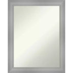 22" x 28" Non-Beveled Flair Polished Nickel Wall Mirror - Amanti Art: Rectangle, Modern Style, Includes Mounting Hardware