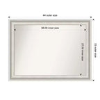 Miroir mural de salle de bain blanc sans biseau de 44 po x 33 po - Amanti Art : style moderne, cadre en polystyrène, fixation murale