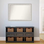 Miroir mural de salle de bain blanc sans biseau de 44 po x 33 po - Amanti Art : style moderne, cadre en polystyrène, fixation murale