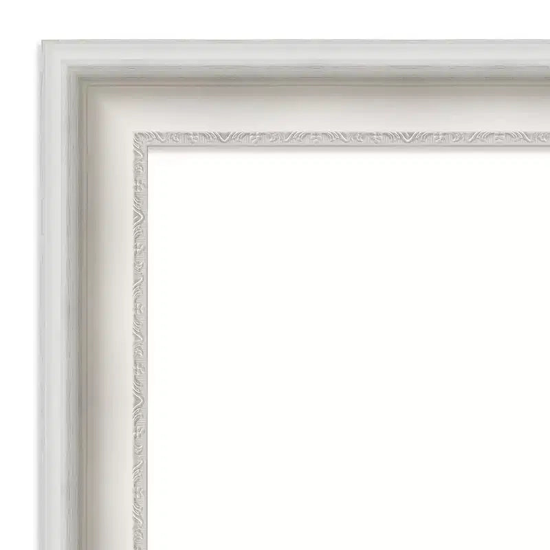 Miroir mural blanc Amanti Art Parlor 61 x 76 cm, sans biseau - Rectangle moderne, cadre en polystyrène