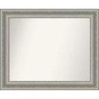 34" x 28" Non-Beveled Parlor Bathroom Wall Mirror Silver - Amanti Art: Modern Rectangle, Wall Mount