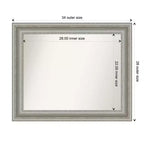 Miroir mural de salle de bain sans biseau 34" x 28" argenté - Amanti Art : Rectangle moderne, à fixer au mur