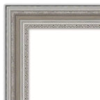Miroir mural de salle de bain sans biseau 34" x 28" argenté - Amanti Art : Rectangle moderne, à fixer au mur