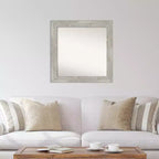 Miroir mural 32" x 32" sans biseau, gris tourterelle délavé - Amanti Art