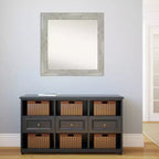 Miroir mural 32" x 32" sans biseau, gris tourterelle délavé - Amanti Art