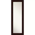 Amanti Art 19" x 53" Non-Beveled Coffee Bean Brown Full Length on The Door Mirror : Polystyrene Frame, Includes Mounting Hardware