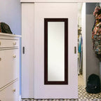 Amanti Art Miroir de porte pleine longueur 19" x 53" non biseauté marron grain de café : Cadre en polystyrène, quincaillerie de montage incluse