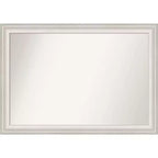 41" x 29" Non-Beveled Trio White Wash Silver Bathroom Wall Mirror - Amanti Art