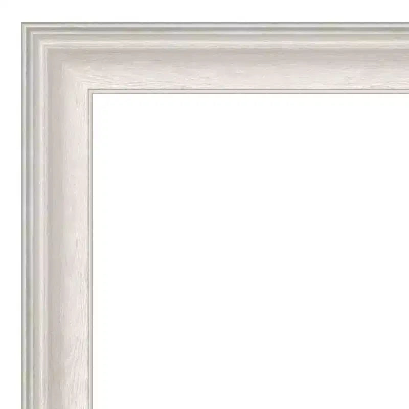 Miroir mural de salle de bain Trio blanc délavé argenté de 41" x 29" sans biseau - Amanti Art