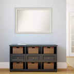 Miroir mural de salle de bain Trio blanc délavé argenté de 41" x 29" sans biseau - Amanti Art