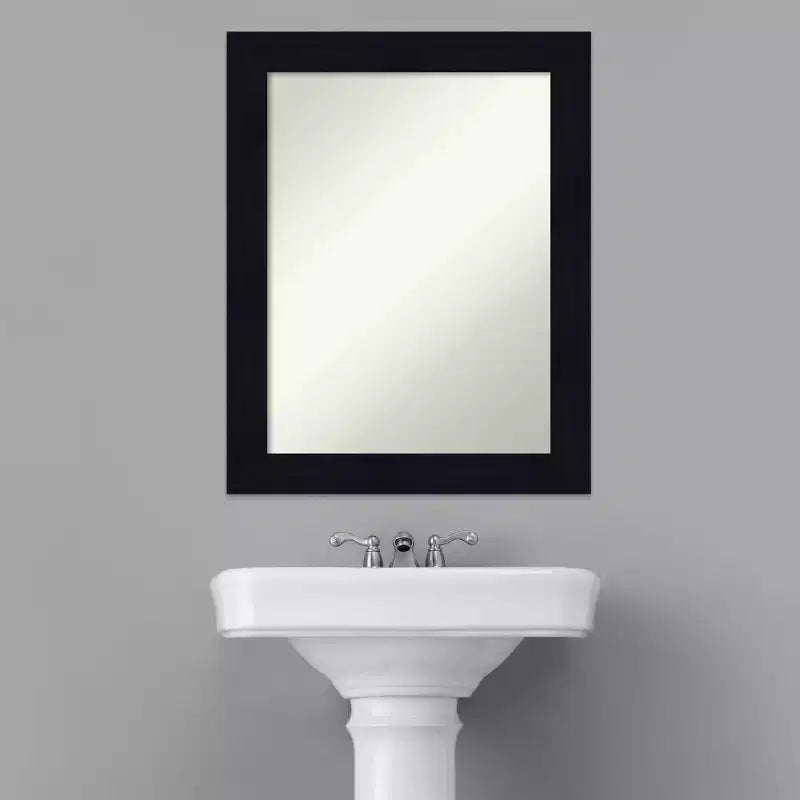 Miroir mural de salle de bain en bois Shiplap non biseauté bleu marine 22" x 28" - Amanti Art : Rectangle, Quincaillerie de montage incluse