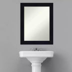 Miroir mural de salle de bain en bois Shiplap non biseauté bleu marine 22" x 28" - Amanti Art : Rectangle, Quincaillerie de montage incluse