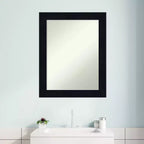 Miroir mural de salle de bain en bois Shiplap non biseauté bleu marine 22" x 28" - Amanti Art : Rectangle, Quincaillerie de montage incluse
