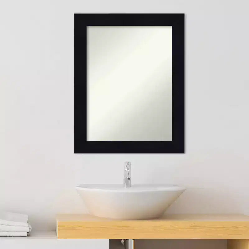 Miroir mural de salle de bain en bois Shiplap non biseauté bleu marine 22" x 28" - Amanti Art : Rectangle, Quincaillerie de montage incluse