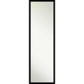 16" x 50" Non-Beveled Jet Black Full Length on The Door Mirror - Amanti Art: Wall Mount, Polystyrene Frame, Includes Hardware