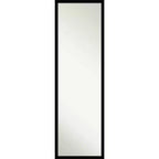 16" x 50" Non-Beveled Jet Black Full Length on The Door Mirror - Amanti Art: Wall Mount, Polystyrene Frame, Includes Hardware