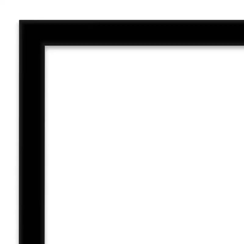 Miroir pleine longueur noir de jais, non biseauté, 16" x 50", à suspendre à la porte - Amanti Art : Fixation murale, cadre en polystyrène, quincaillerie incluse