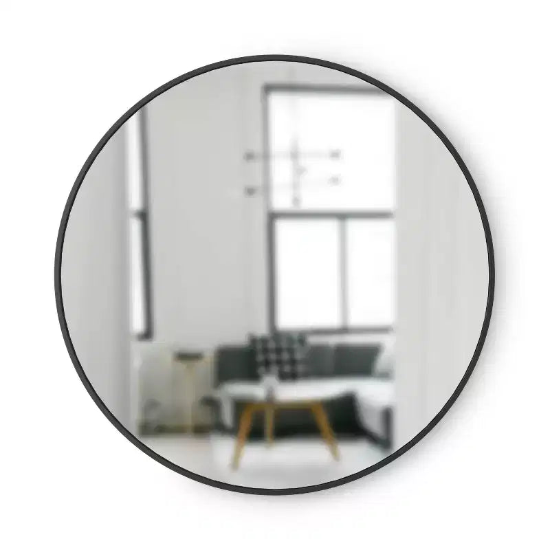 37" Hubba Round Wall Mirror Black - Umbra