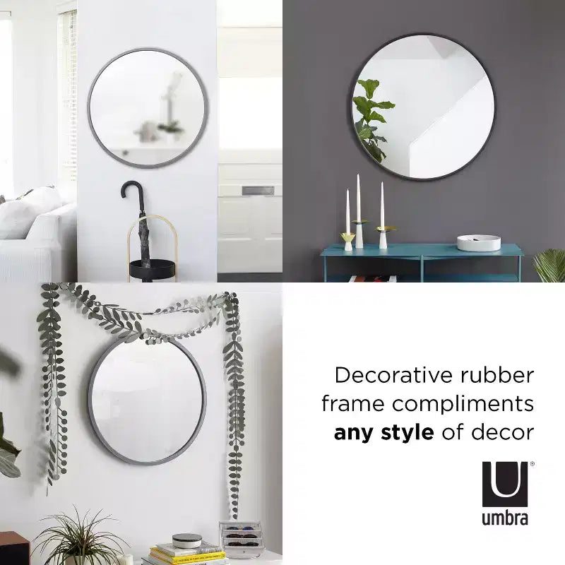 Miroir mural rond Hubba 37" noir - Umbra