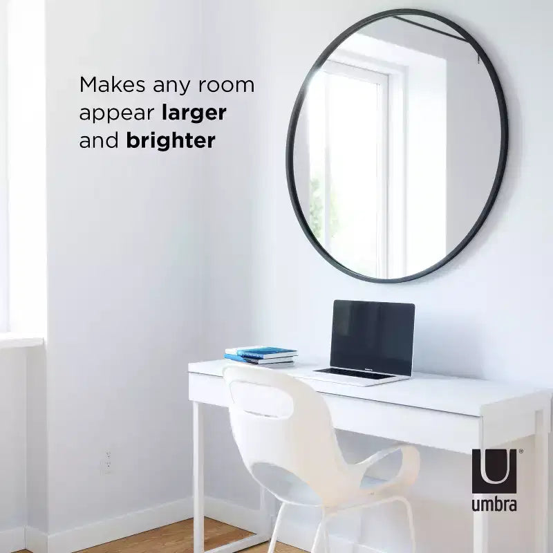 Miroir mural rond Hubba 37" noir - Umbra